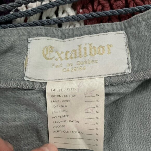 Vintage Excalibur Skirt Womens S Linen Blend Lace Up Victorian Ren Faire Blue - Picture 2 of 9